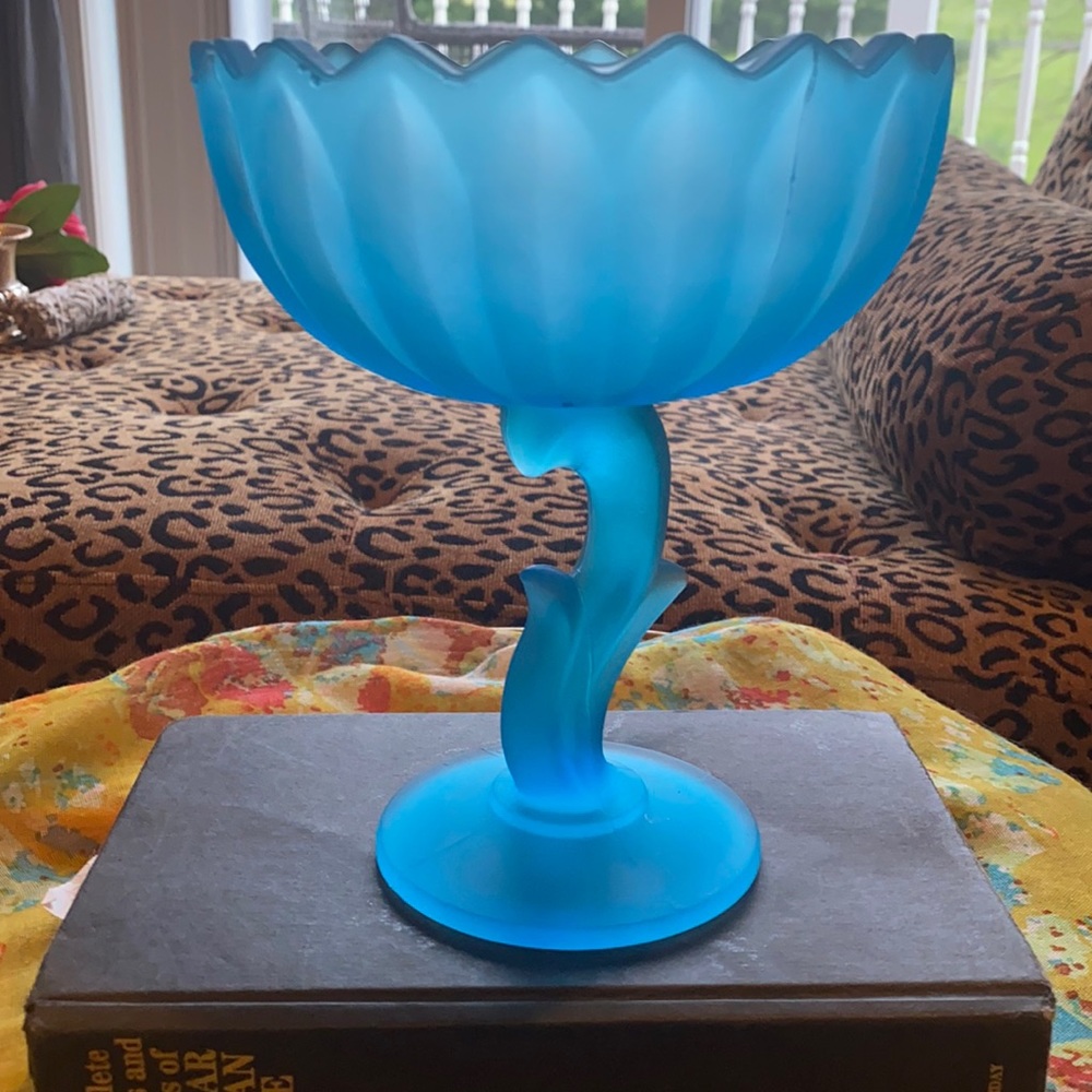 Blue glass flower.